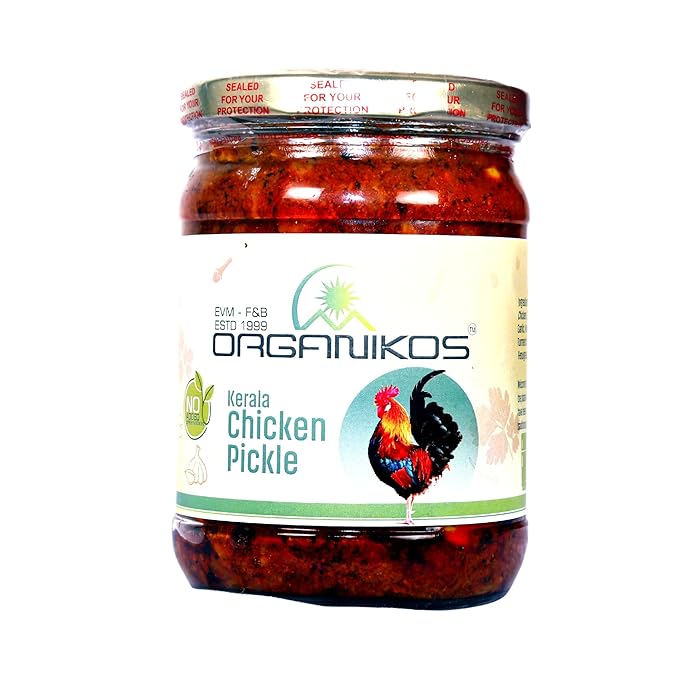 ORGANIKOS Kerala Traditional Style Boneless Chicken Pickle, No artificial preservatives, flavours and colours.-500g