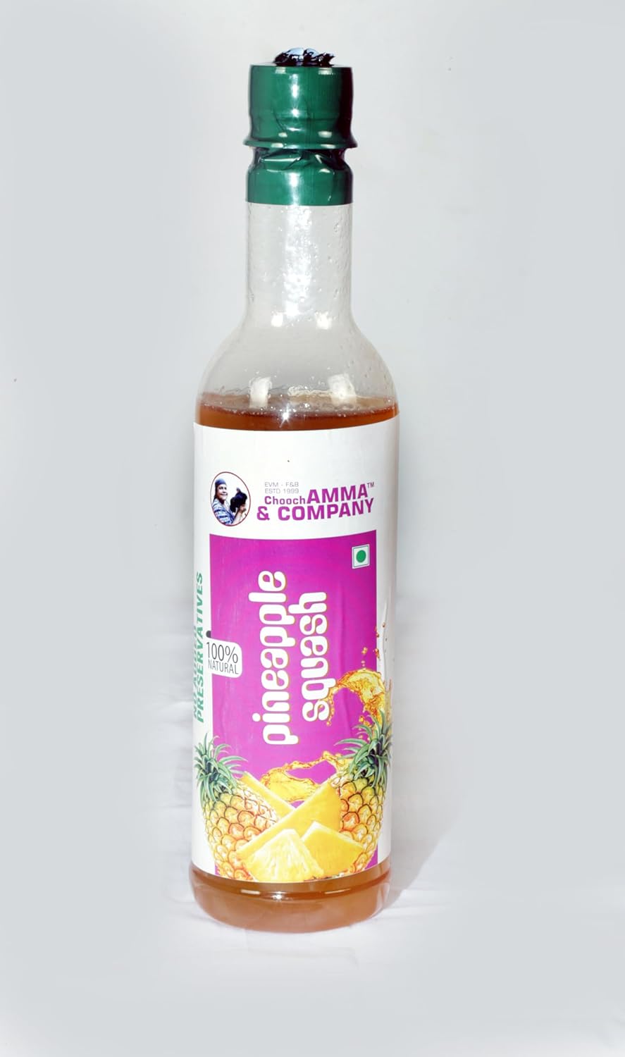 Chooch AMMA & COMPANY Fresh Pineapple Squash – 500ml | 100% Pure Natural Fruit Pulp | No Added Sugars or Preservatives