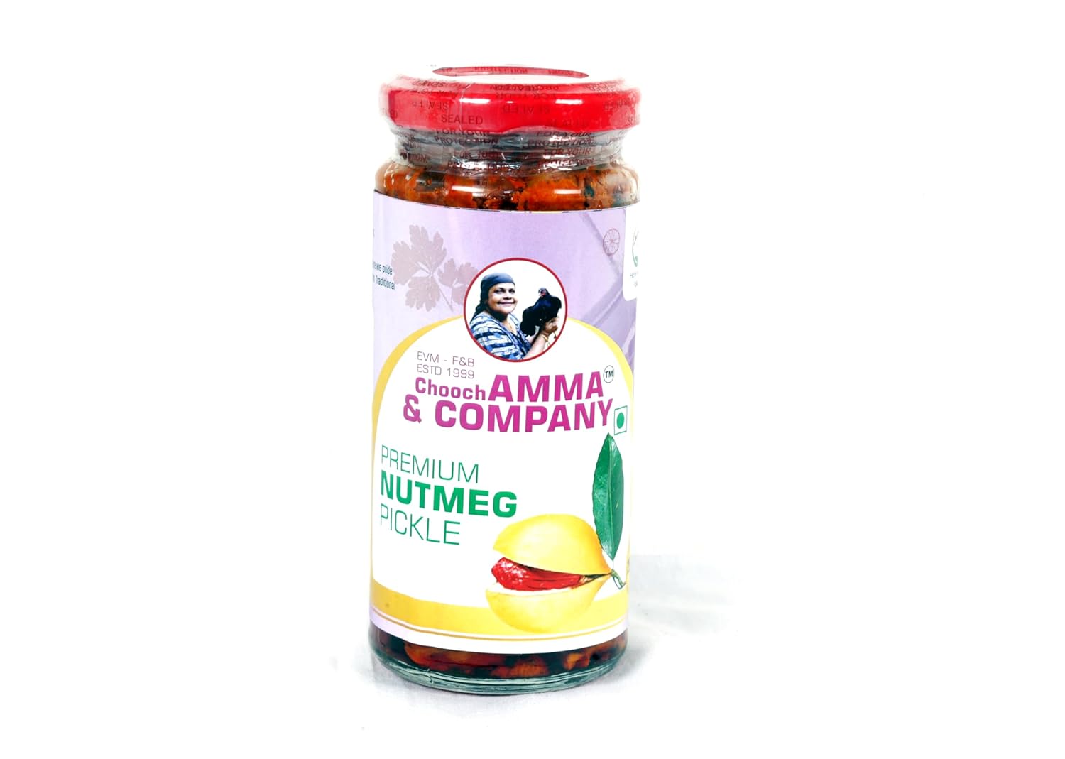 Chooch AMMA & COMPANY Homemade Nutmeg Pickle | Authentic Kerala Pickle | Spicy South Indian Pickle | Jaiphal Achaar | Jathikai Achaar |Natural, No artificial flavours | No Preservatives- 250 GM