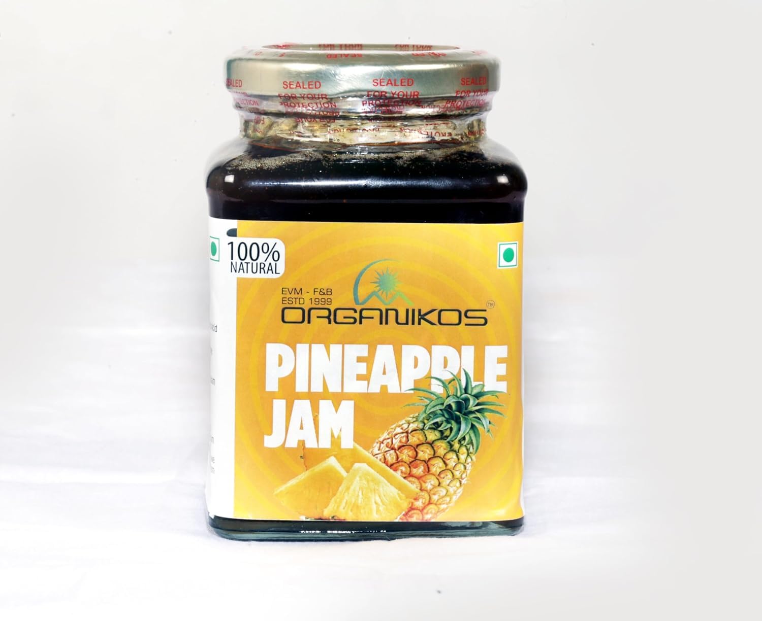 ORGANIKOS Premium Pineapple Jam – 500g Jar of Sweet and Tangy Pineapple Preserves, Perfect for Spreads, Baking, and Toppings