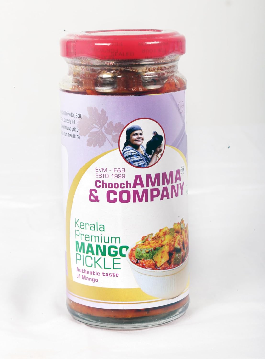 Chooch AMMA & COMPANY Homemade Mango Pickle | Authentic Kerala Pickle | Spicy South Indian Pickle | Aam ka Achaar | Natural, No artificial flavours | No Preservatives- 250 gm