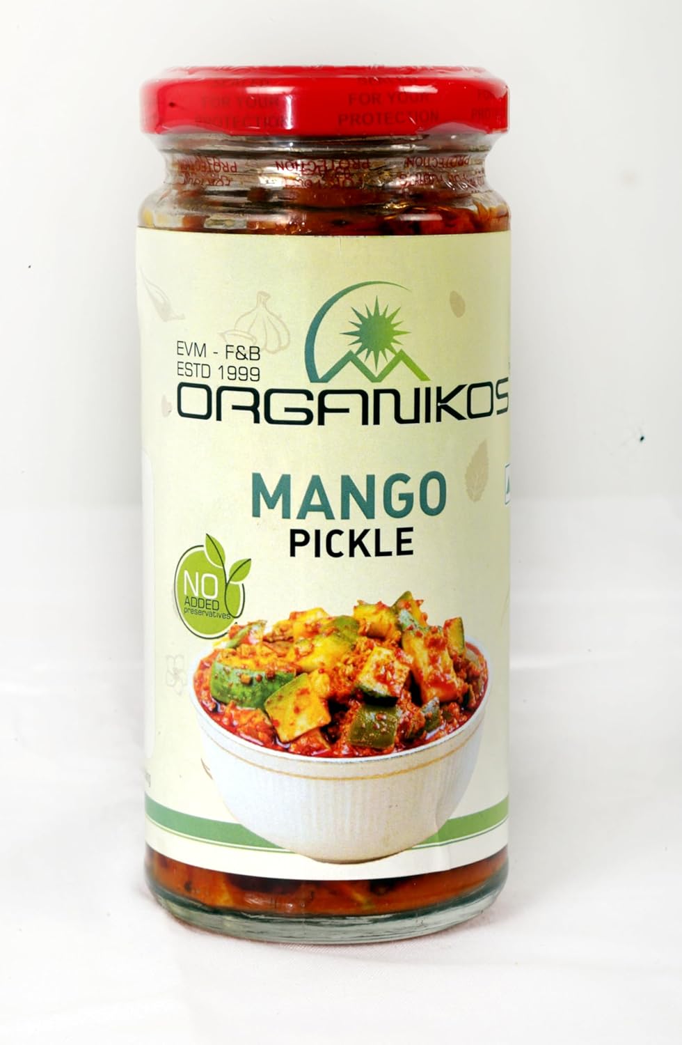 ORGANIKOS Homemade Mango Pickle | Authentic Kerala Pickle | Spicy South Indian Pickle | Aam ka Achaar | Natural, No artificial flavours | No Preservatives- 250 gm