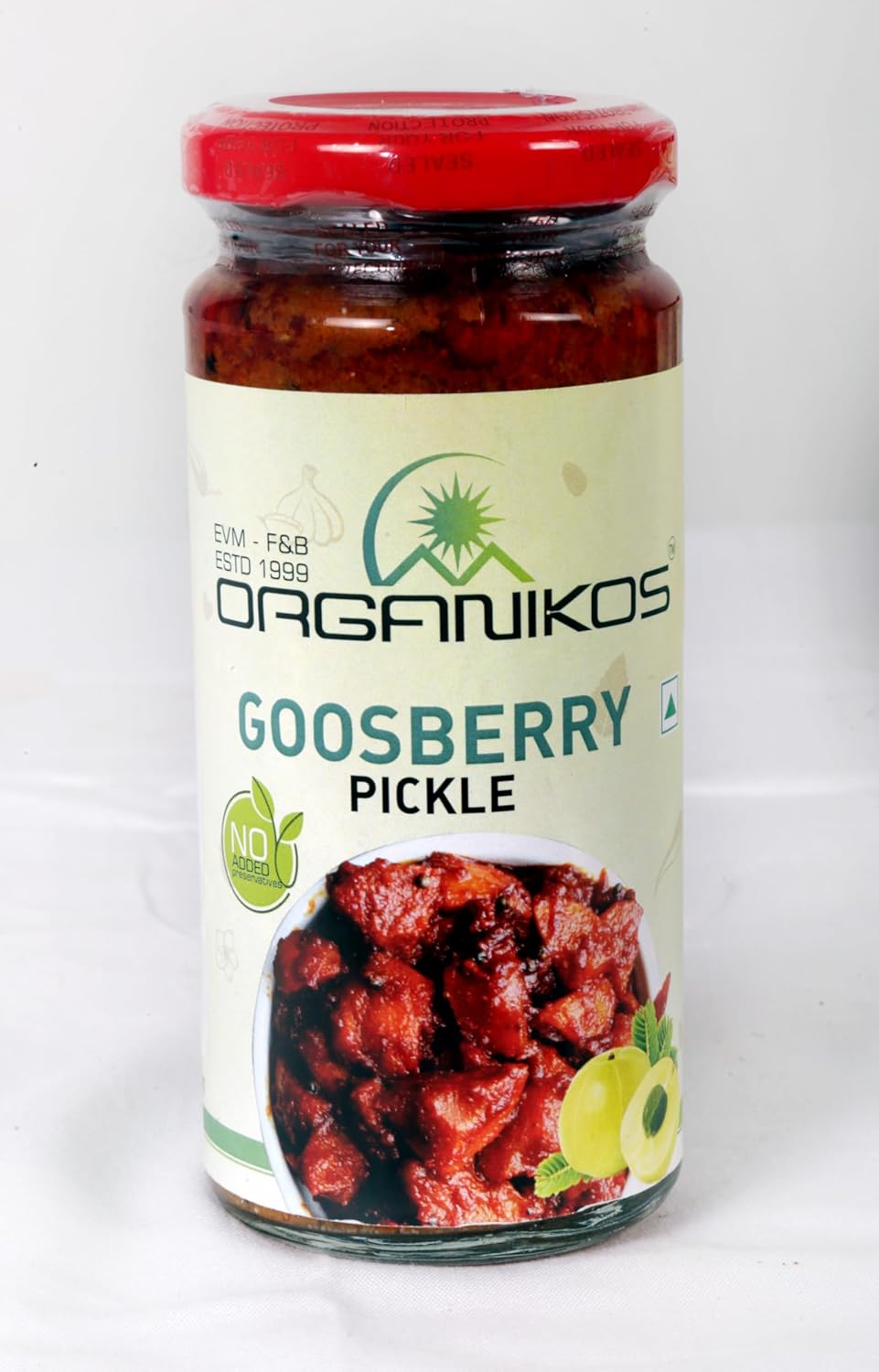 ORGANIKOS Goosberry Homemade Pickle | Authentic Kerala Pickle | Spicy South Indian Pickle | Goosberry Achaar | Amla Achaar |Natural, No artificial flavours | No Preservatives- 250 gm