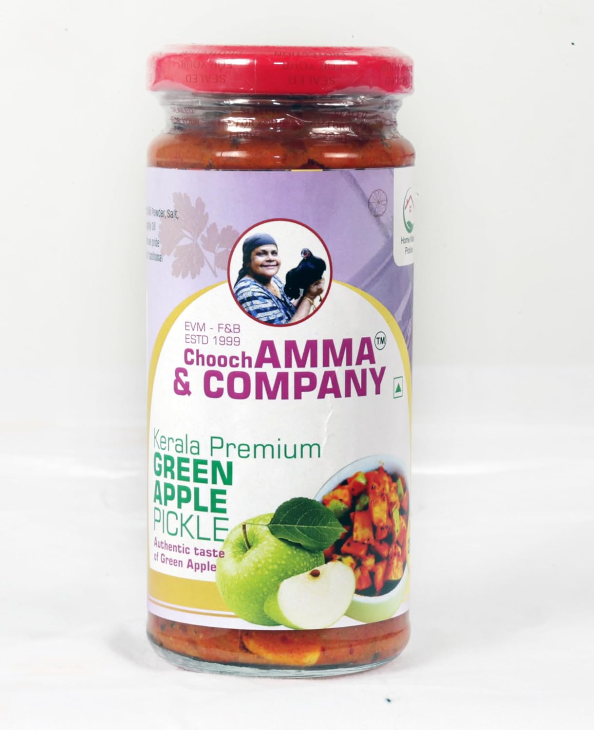 Chooch AMMA & COMPANY Homemade Green Apple Pickle | Authentic Kerala Pickle | Spicy South Indian Pickle | Green Apple Achaar | Green Apple Achaar |Natural, No artificial flavours | No Preservatives- 250 gm