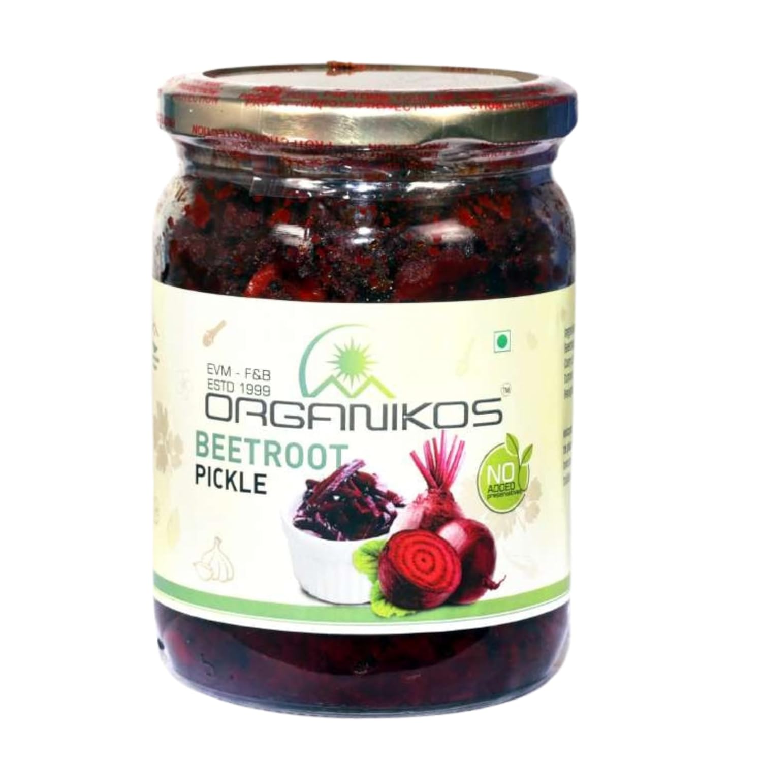 ORGANIKOS Kerala Style Beetroot Pickle/Achaar | Zero Preservatives, No Artificial Colors & Flavors-500G