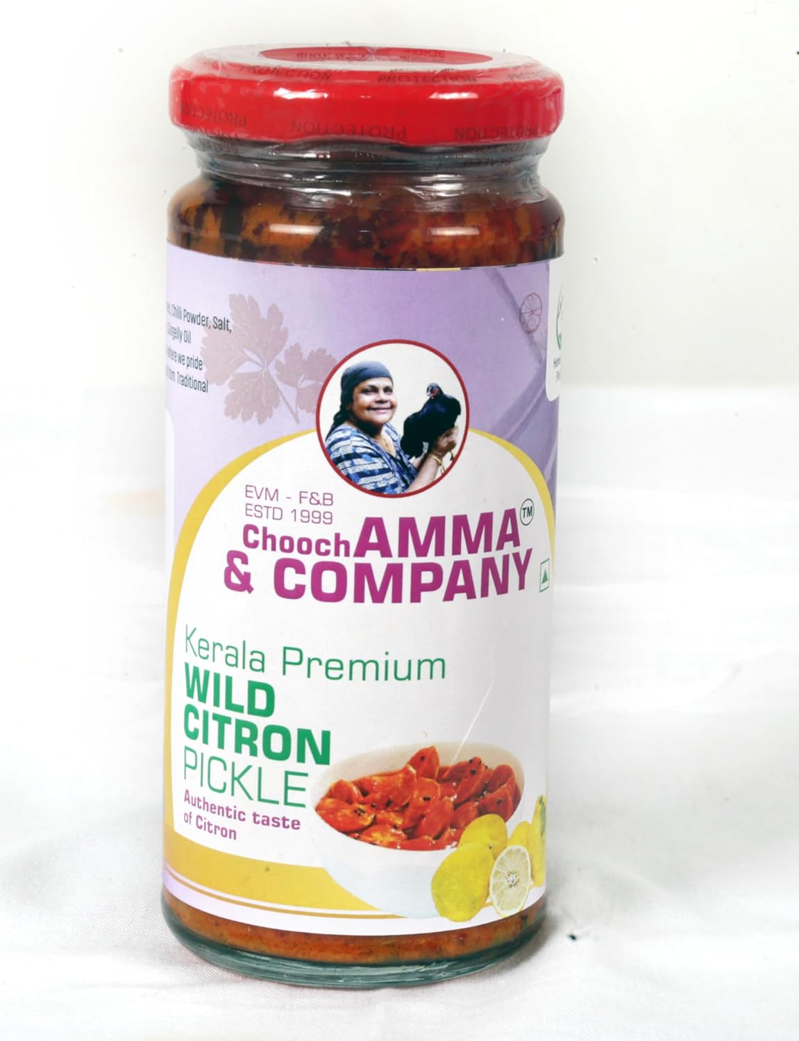 Chooch AMMA & COMPANY Wild Citron | Authentic Kerala Pickle | Spicy South Indian Pickle | Wild Citron Achaar | Natural, No artificial flavours | No Preservatives- 250 gm