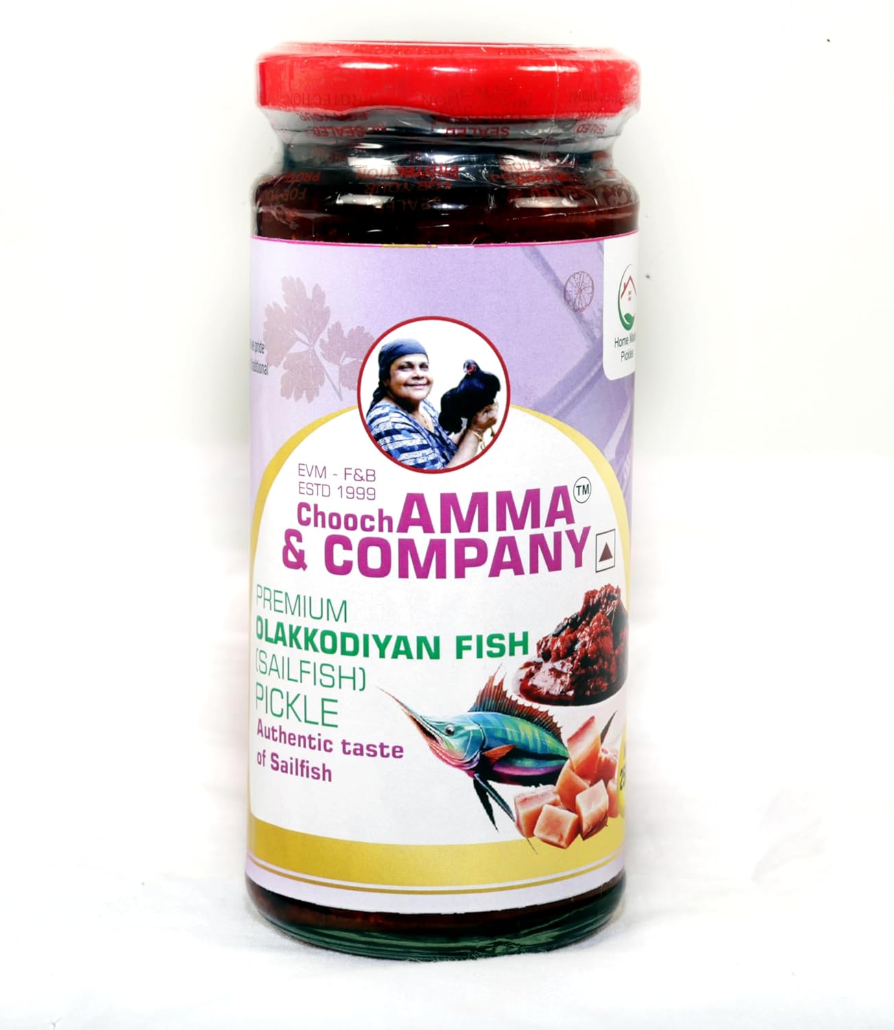 Chooch AMMA & COMPANY Premium Kerala Style OlaKodiyan Fish/Sail Fish Pickle | Homemade | 250g Glass Jar | No Preservatives 250 gm Pack