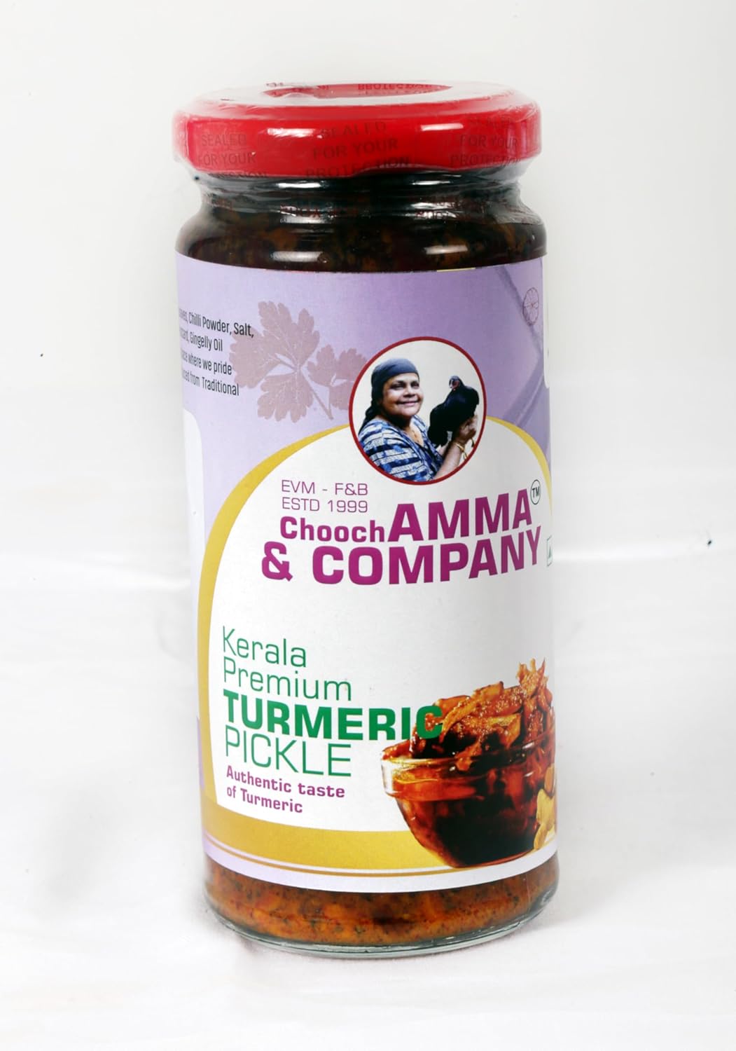 Chooch AMMA & COMPANY Homemade Turmeric Pickle | Authentic Kerala Pickle | Spicy South Indian Pickle | Haldi Ka Achar Made In Small Batches | Natural, No artificial flavours | No Preservatives- 250 gm