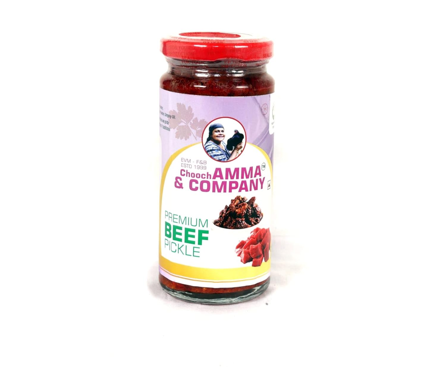 Chooch AMMA & COMPANY Premium Kerala Style Meat Pickle | Homemade | 250g Glass Jar | No Preservatives 250 gm Pack