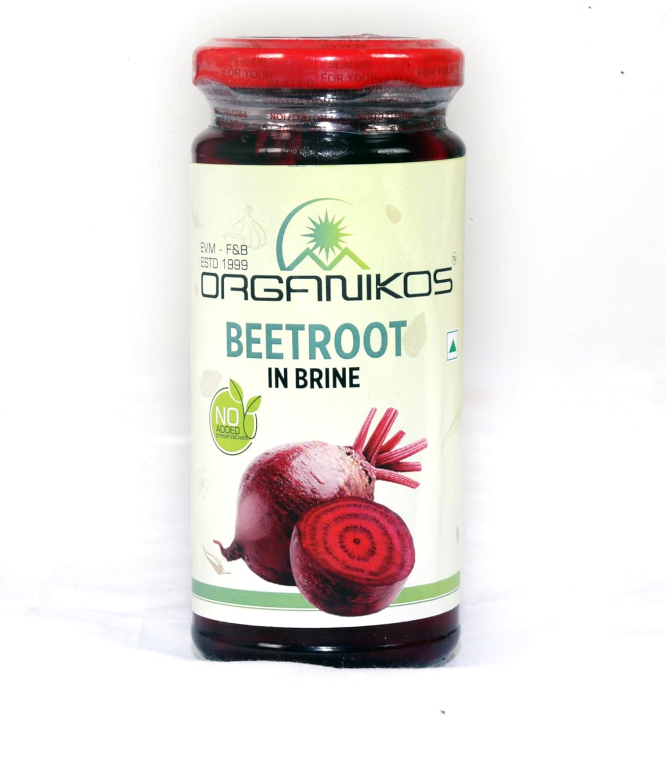 ORGANIKOS Beetroot in Brine – Tangy & Refreshing Indian-Style Preserved Beetroot – Perfect for Salads, Chaats, and Snacks – 250gm