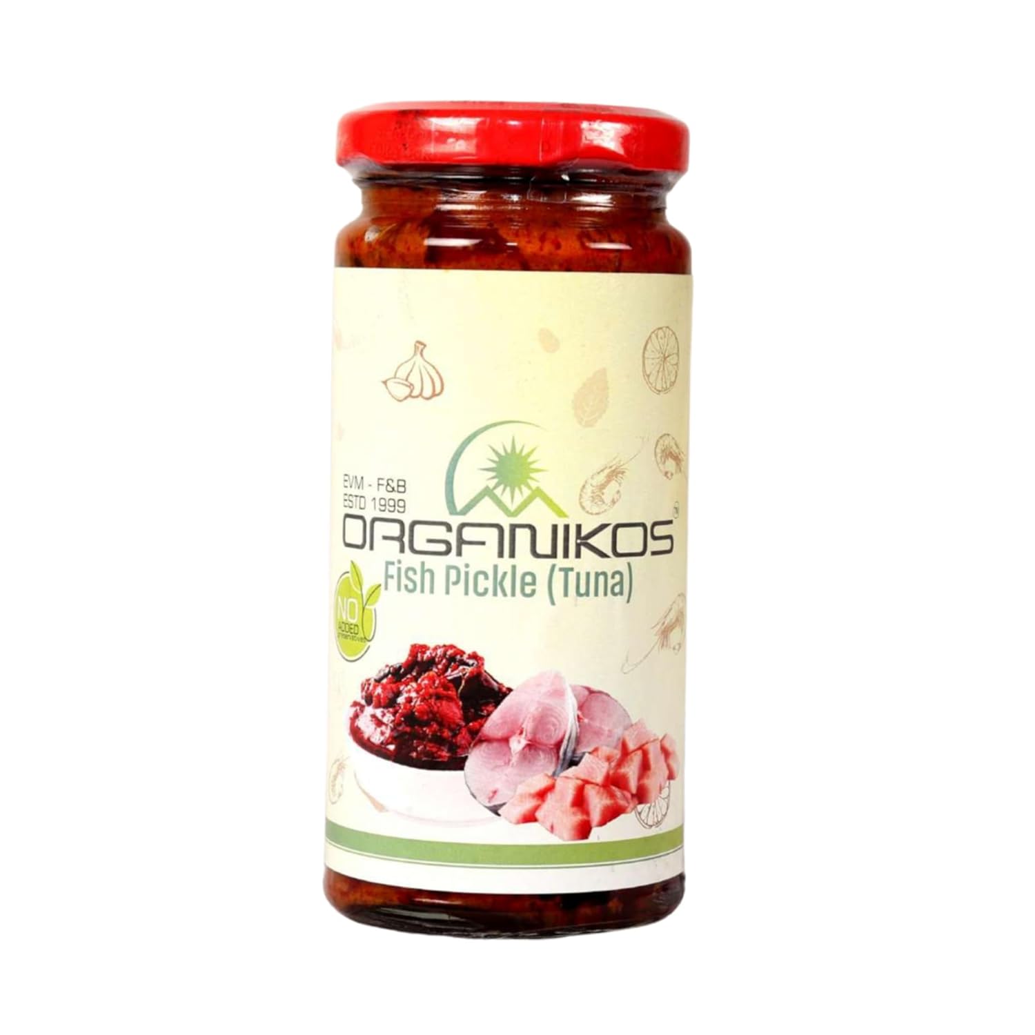 ORGANIKOS Tuna Fish Pickle Kerala Traditional Style, with no Added preservatives, Colours & Flavors (250 Grams)