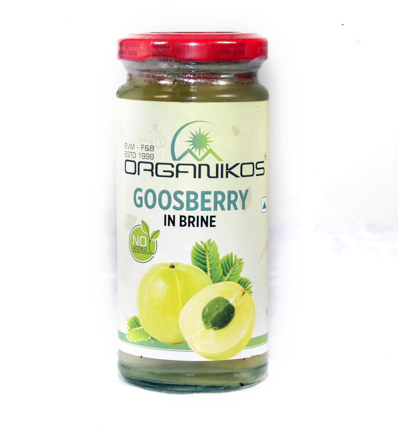 ORGANIKOS Gooseberry in Brine – Tangy & Refreshing Indian-Style Preserved Gooseberry– Perfect for Salads, Chaats, and Snacks – 250gm