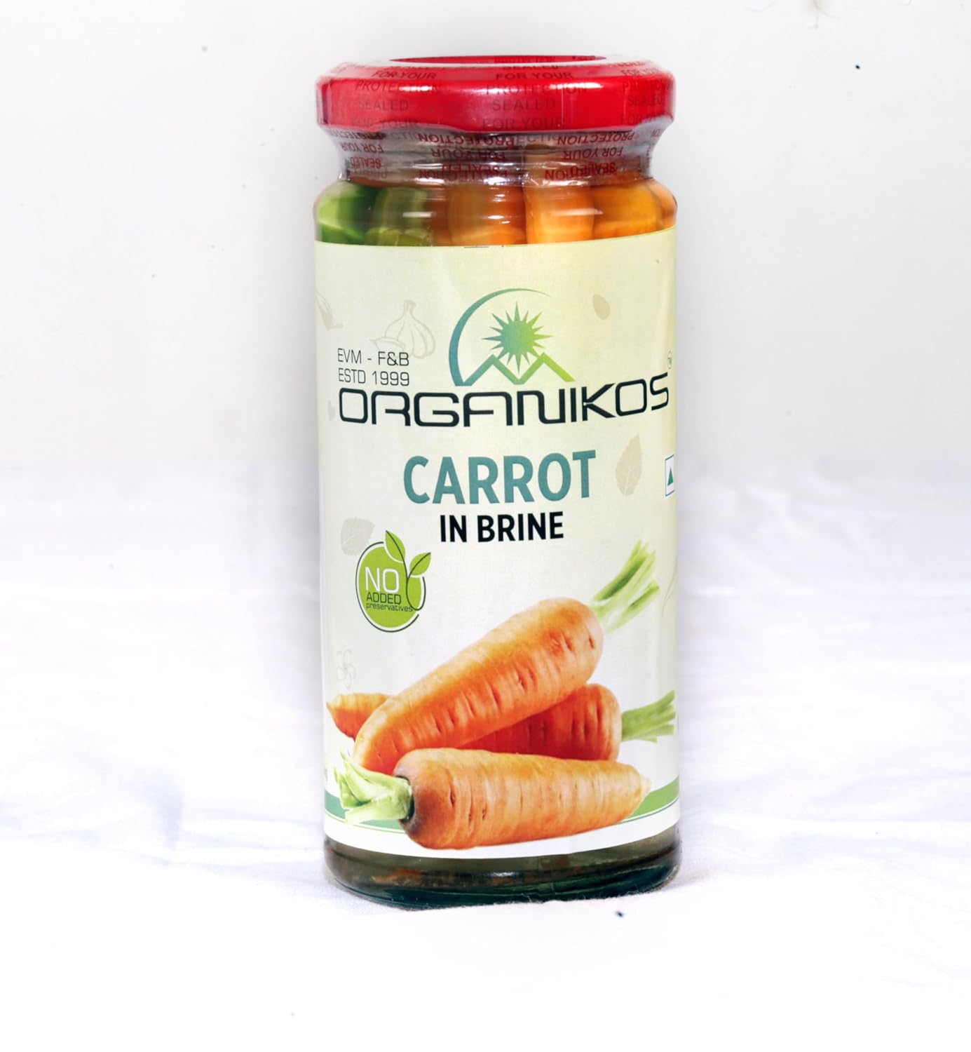 ORGANIKOS Green Carrot in Brine – Tangy & Refreshing Indian-Style Preserved Carrot– Perfect for Salads, Chaats, and Snacks – 250gm