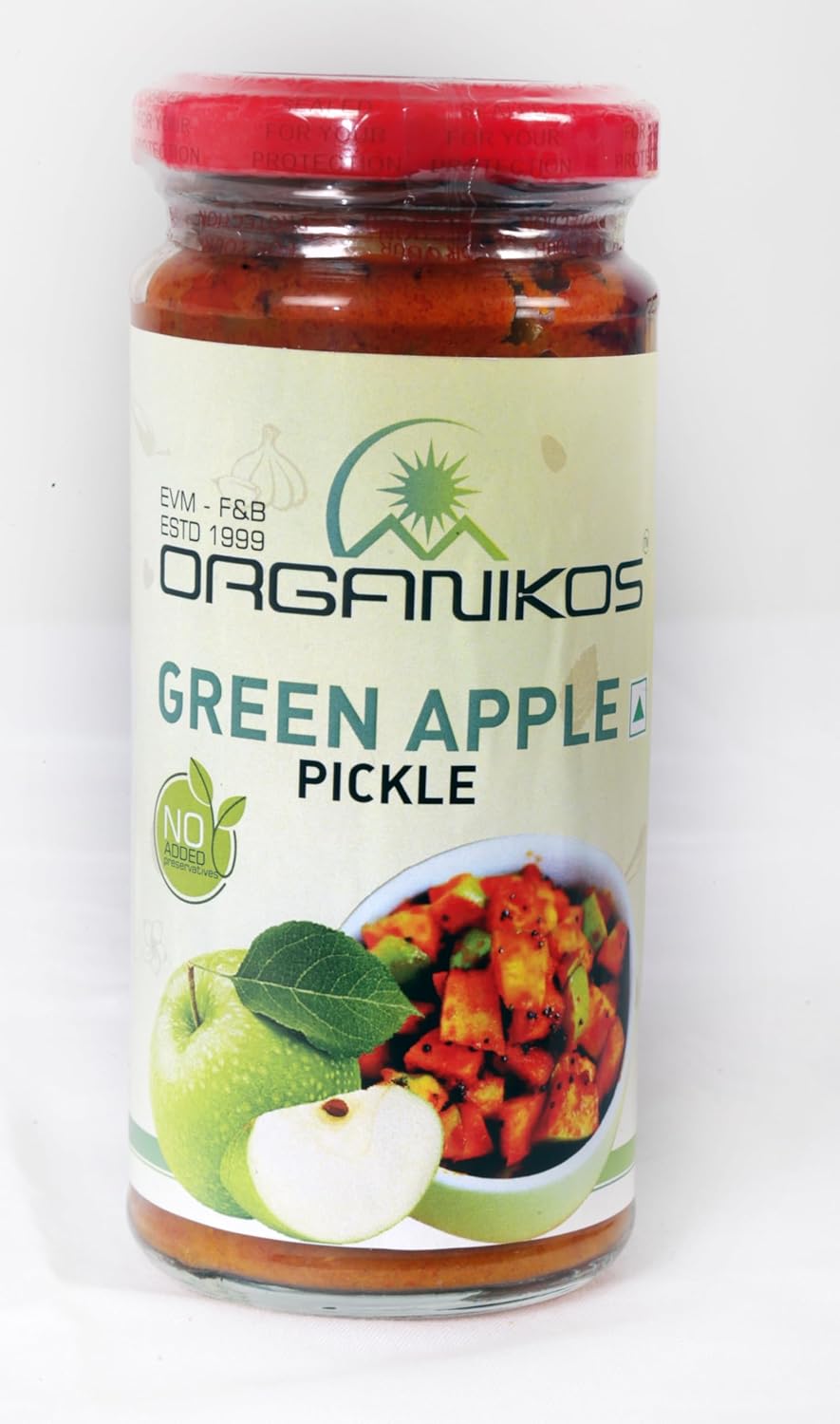 ORGANIKOS Homemade Green Apple Pickle | Authentic Kerala Pickle | Spicy South Indian Pickle | Green Apple Achaar | Green Apple Achaar |Natural, No artificial flavours | No Preservatives- 250 gm