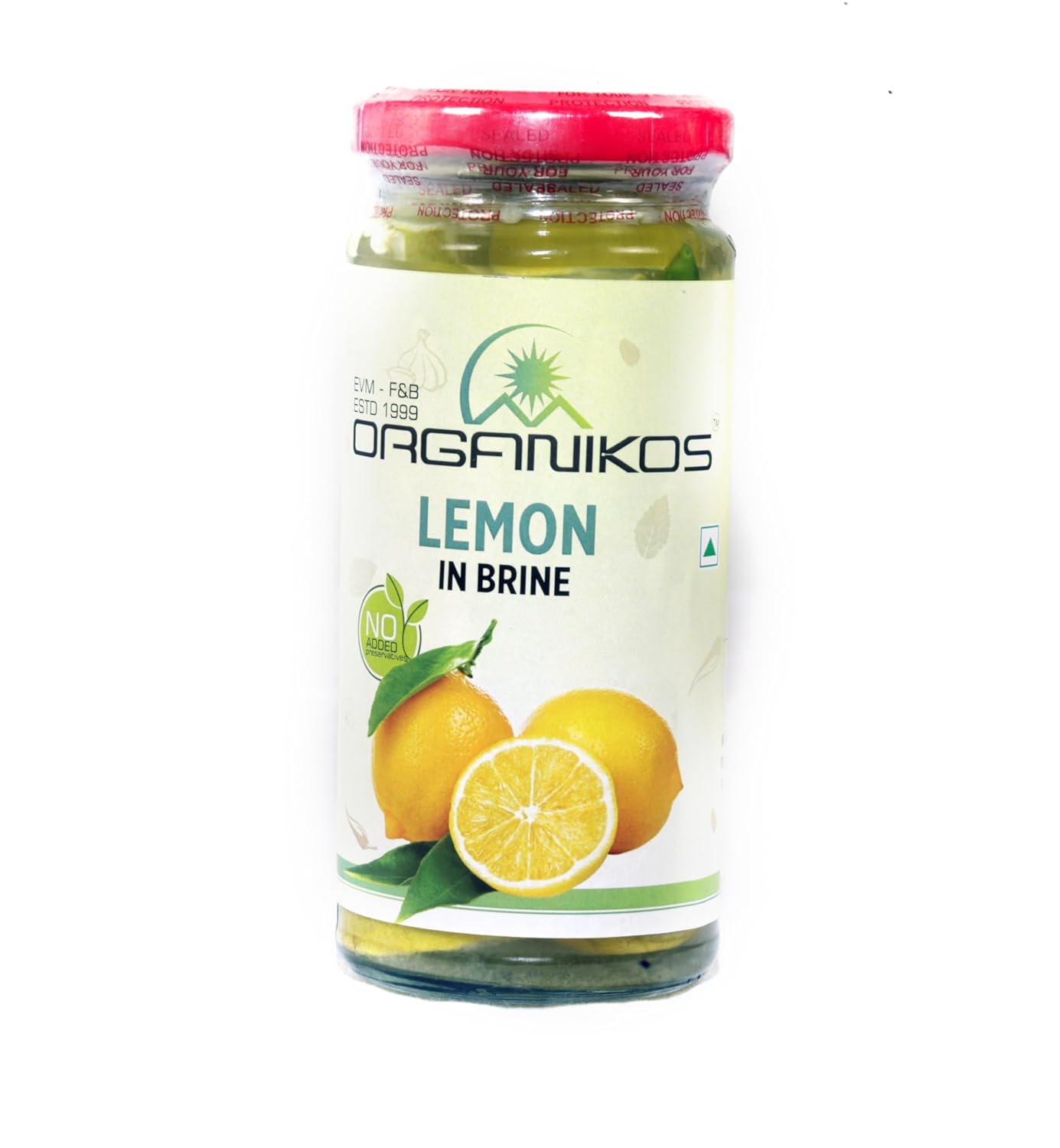 ORGANIKOS Lemon in Brine – Tangy & Refreshing Indian-Style Preserved Lemon – Perfect for Salads, Chaats, and Snacks – 250gm