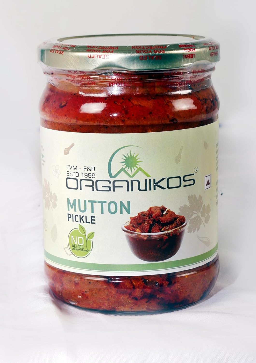 ORGANIKOS Kerala Style Mutton pickle, No artificial preservatives, flavors, and colors-500g
