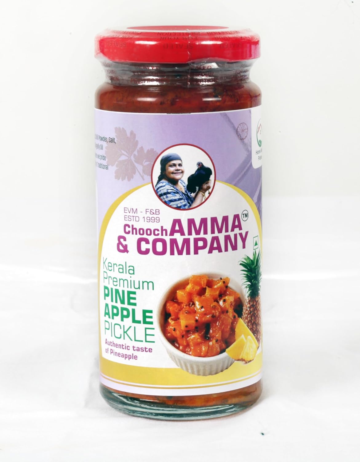 Chooch AMMA & COMPANY Homemade | Authentic Kerala Pineapple Pickle | Spicy South Indian Pickle | Ananas ka Achaar | Natural, No artificial flavours | No Preservatives- 250 gm