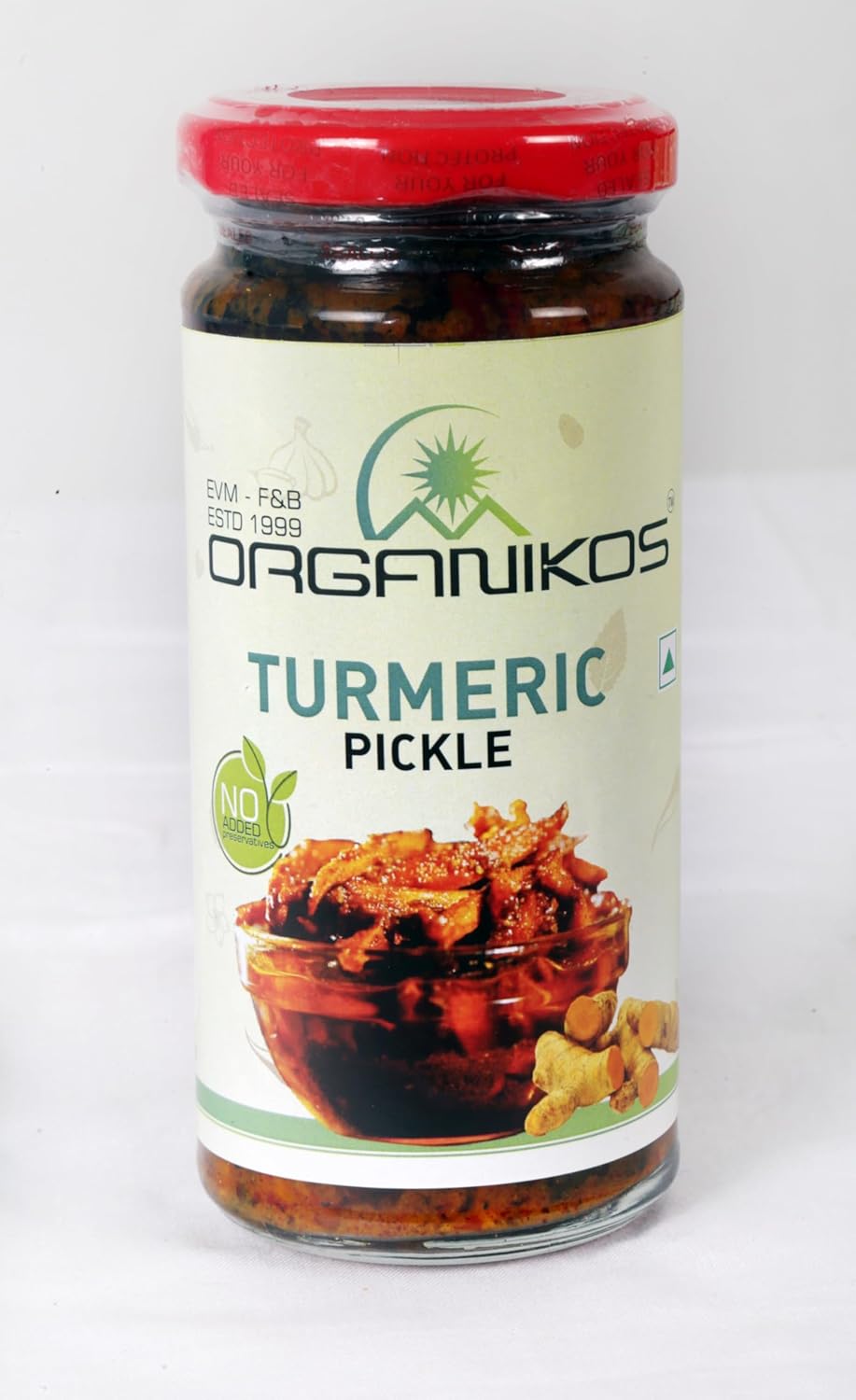 ORGANIKOSHomemade Turmeric Pickle | Authentic Kerala Pickle | Spicy South Indian Pickle | Haldi Ka Achar Made In Small Batches | Natural, No artificial flavours | No Preservatives- 250 gm