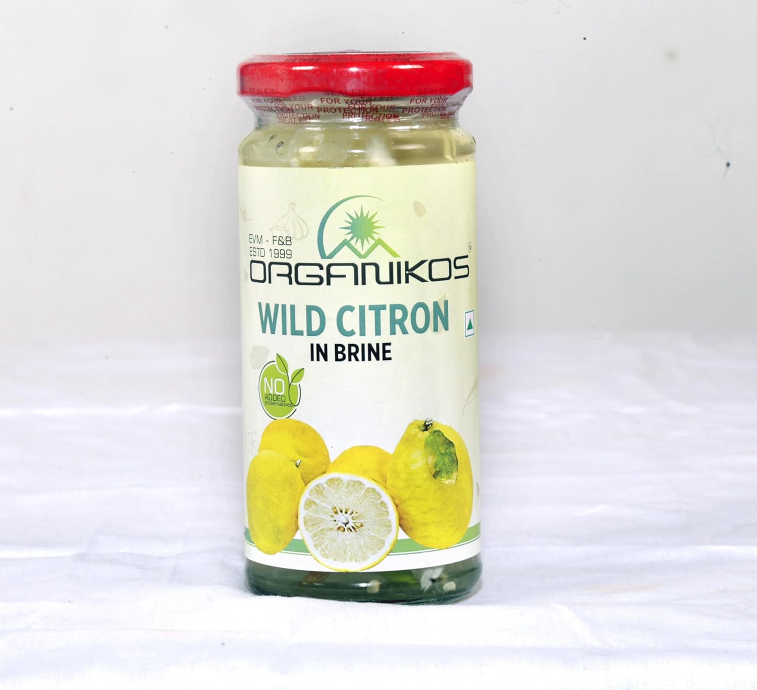 ORGANIKOS Wild Citron in Brine – Tangy & Refreshing Indian-Style Preserved Wild Citron– Perfect for Salads, Chaats, and Snacks – 250gm
