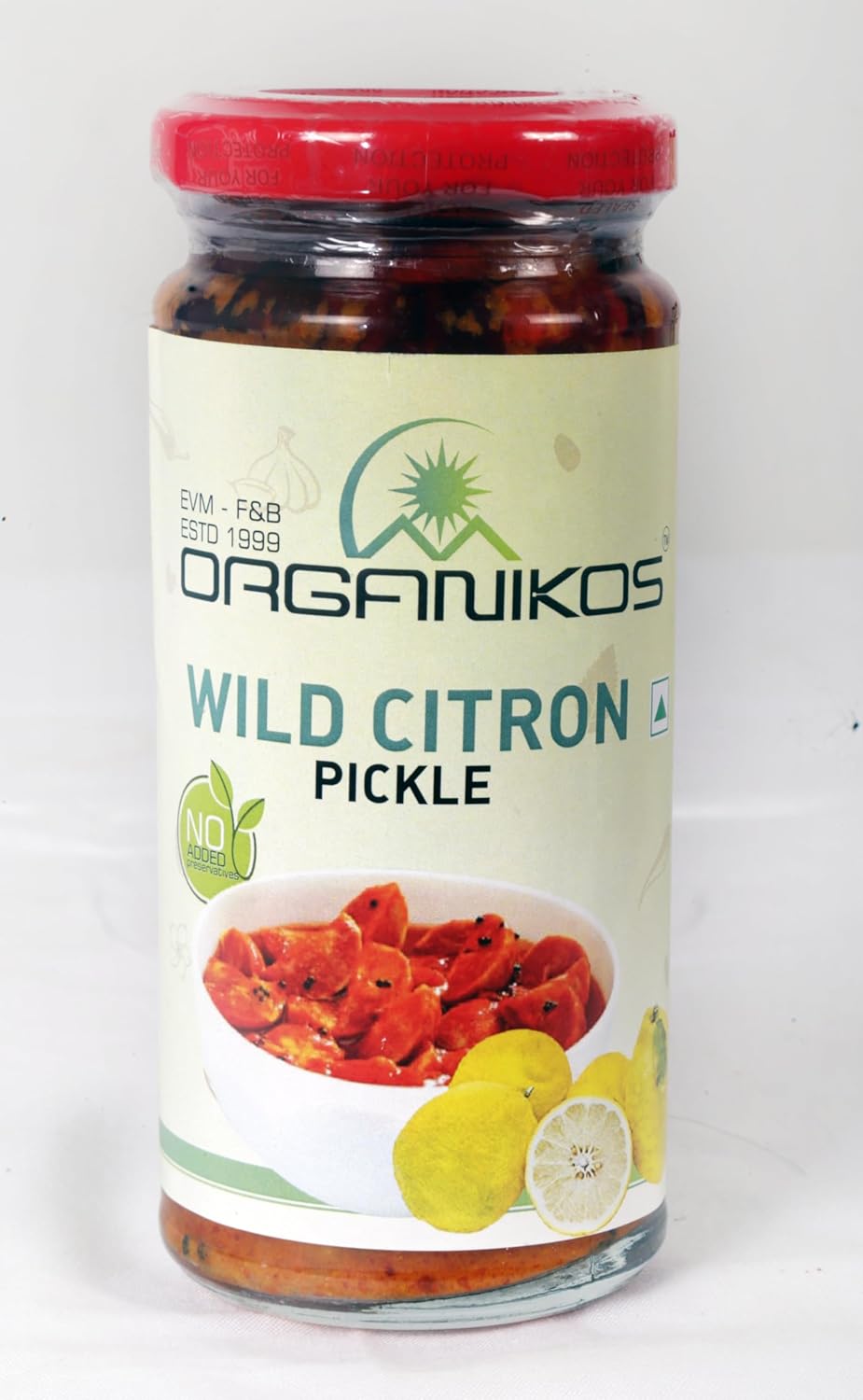 ORGANIKOS Wild Citron Homemade Pickle | Authentic Kerala Pickle | Spicy South Indian Pickle | Wild Citron Achaar | Natural, No artificial flavours | No Preservatives- 250 gm